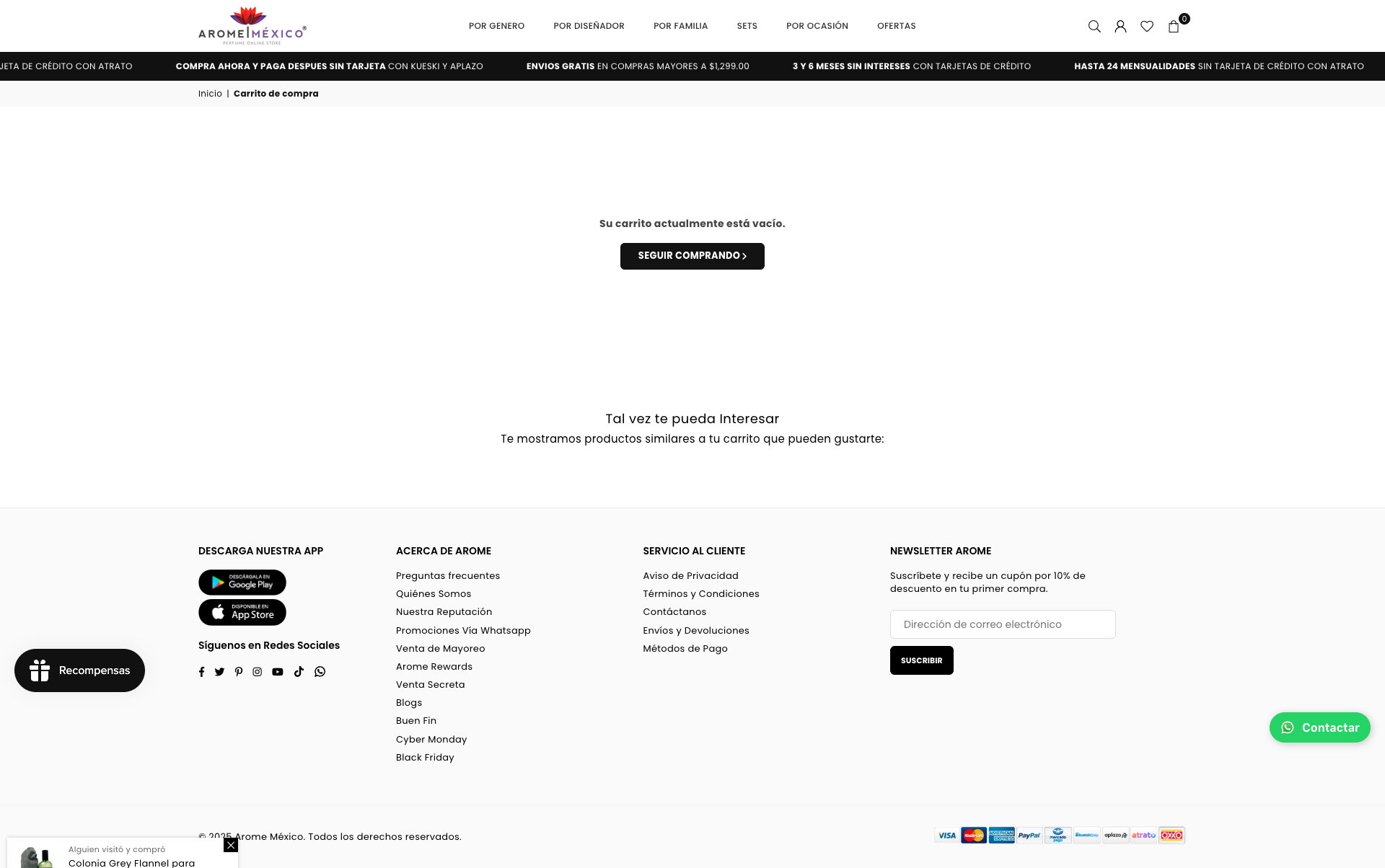 arome.mx cart page