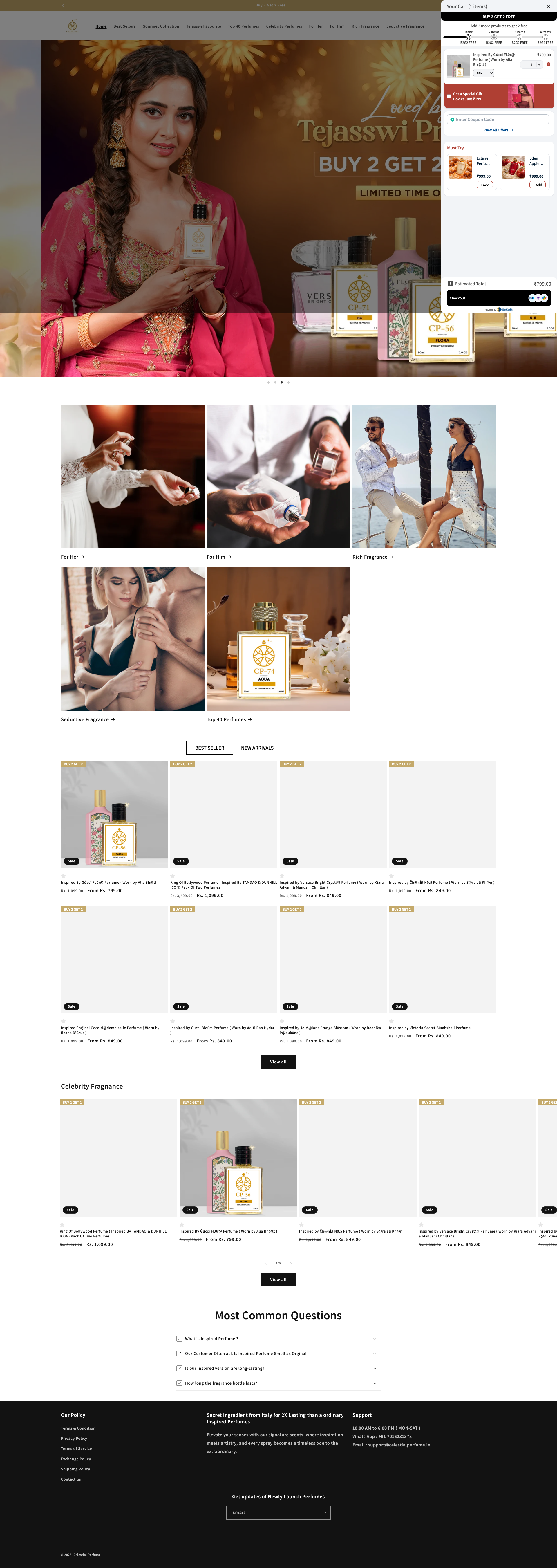 celestialperfume.in cart page