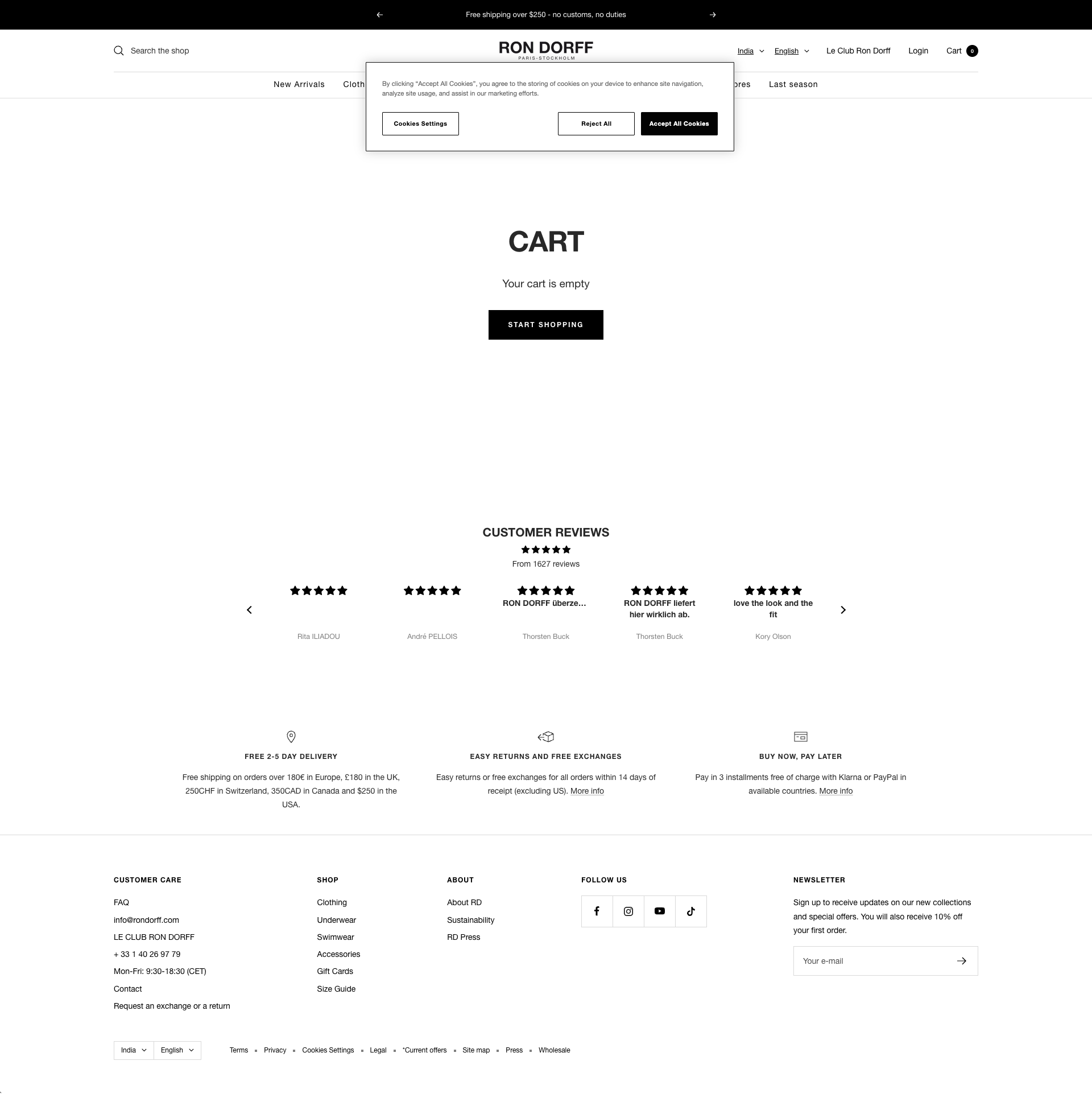 rondorff.com cart page