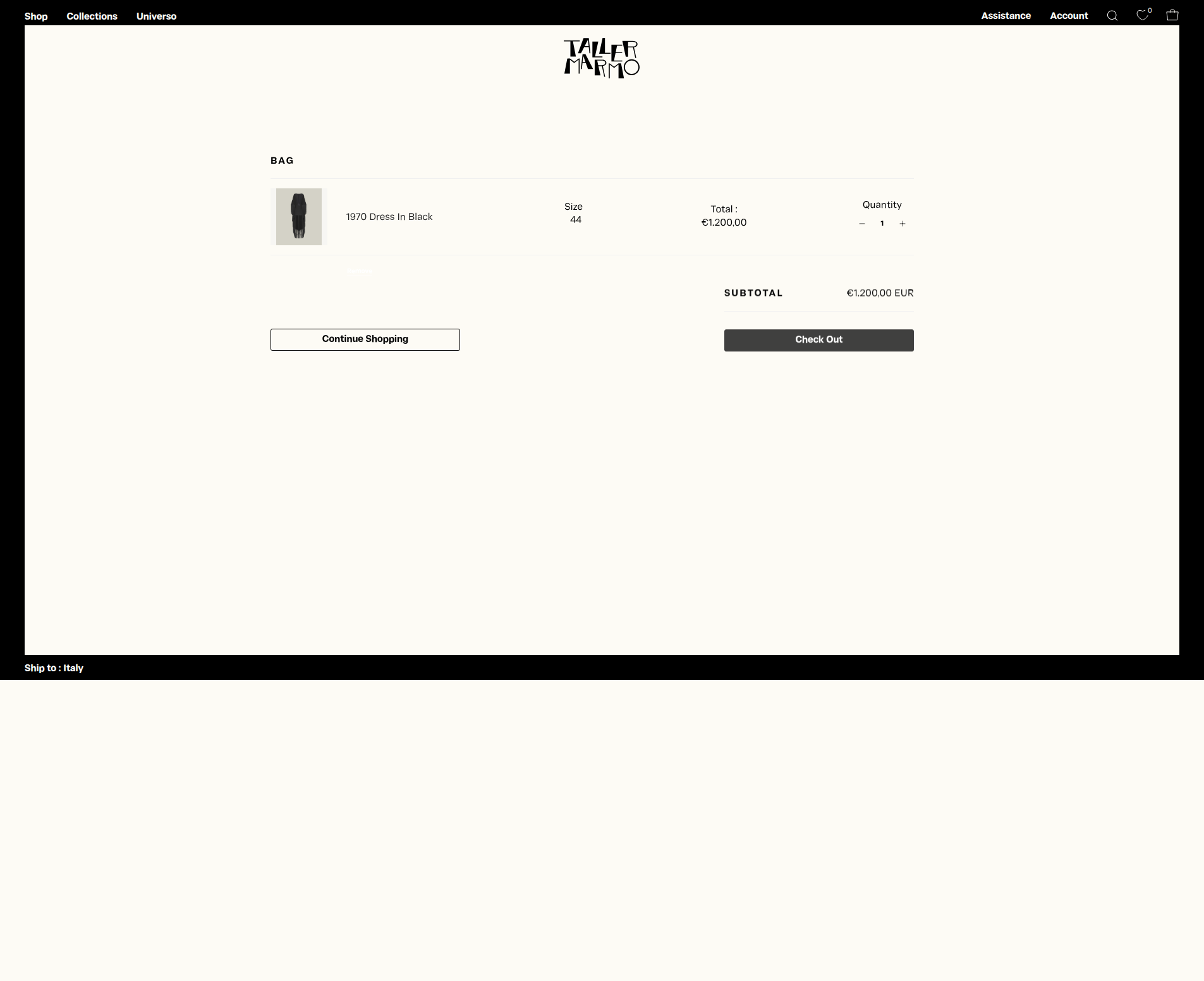 tallermarmo.com Cart Page