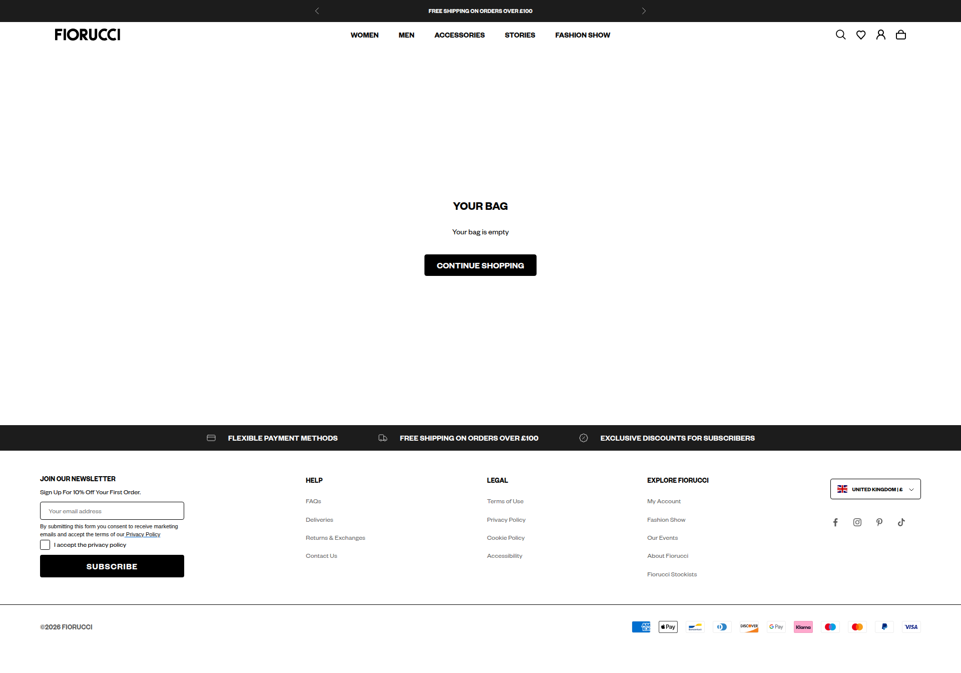 fiorucci.com Cart Page