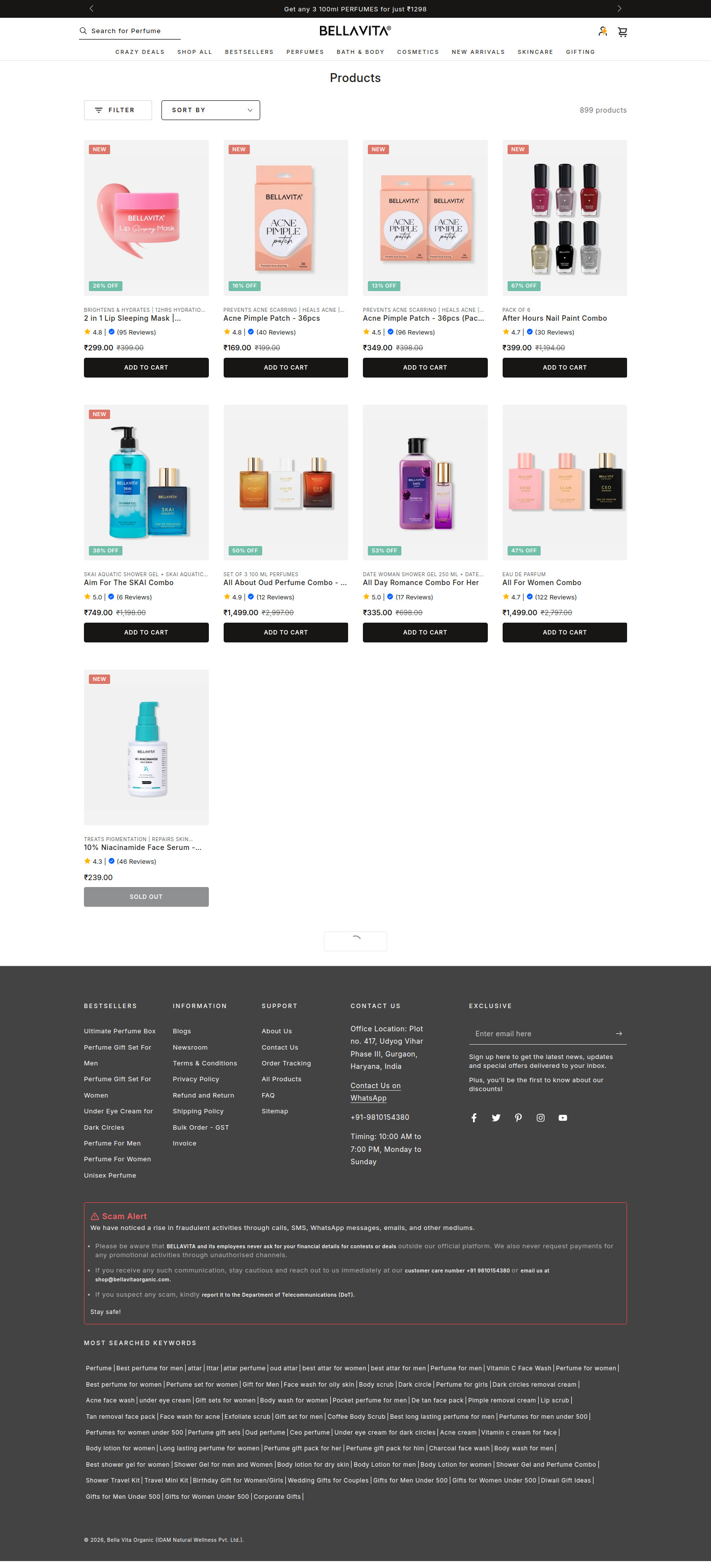 bellavitaorganic.com collection page