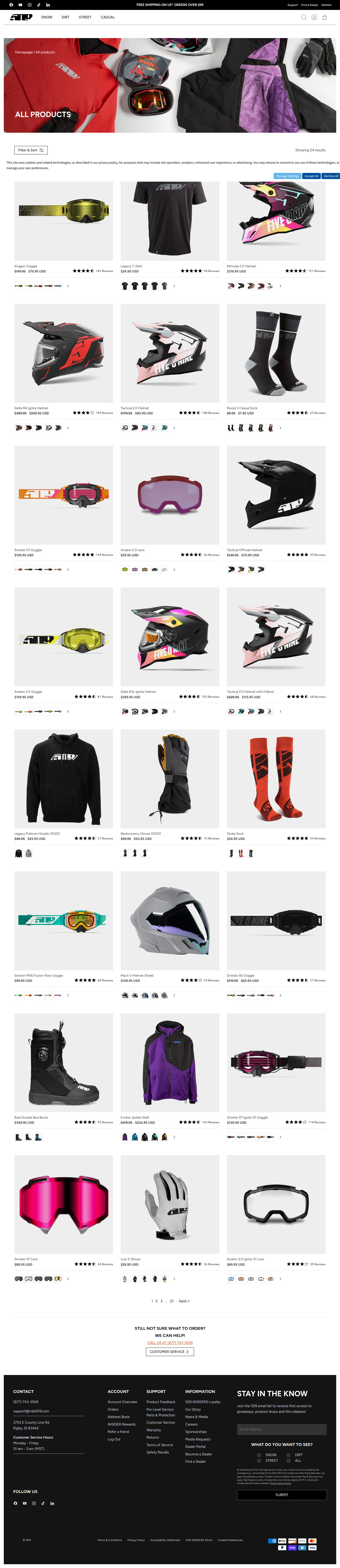 ride509.com collection page