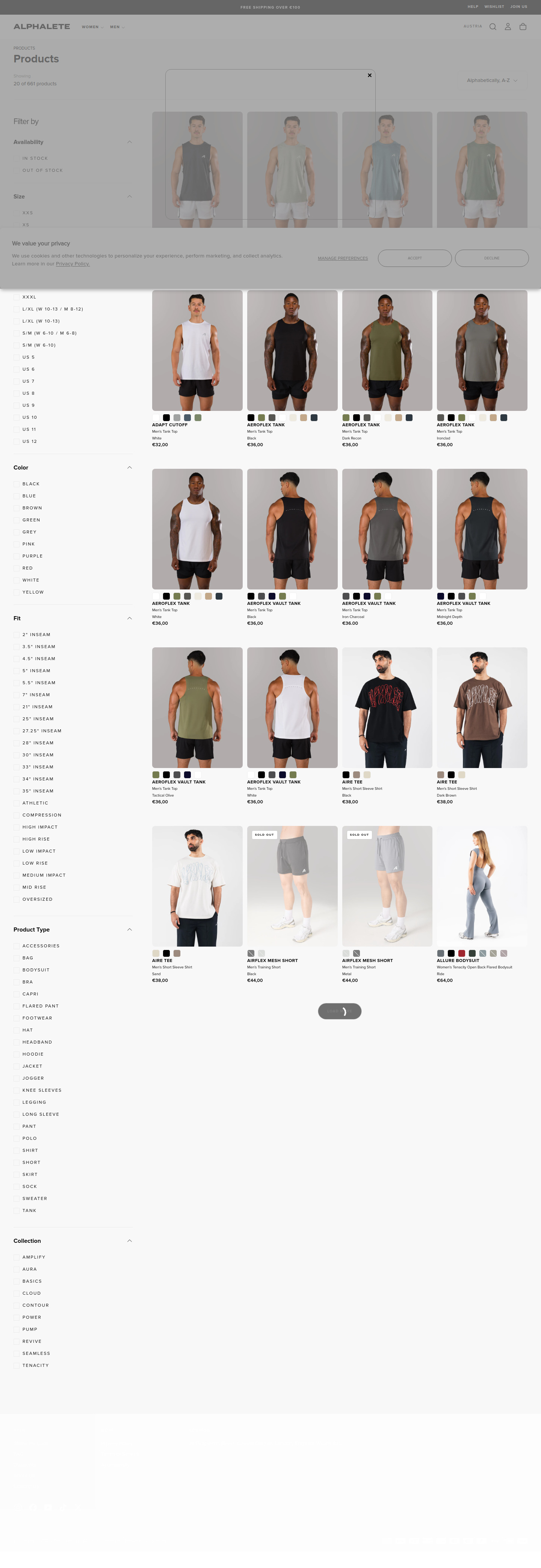 alphalete.uk collection page