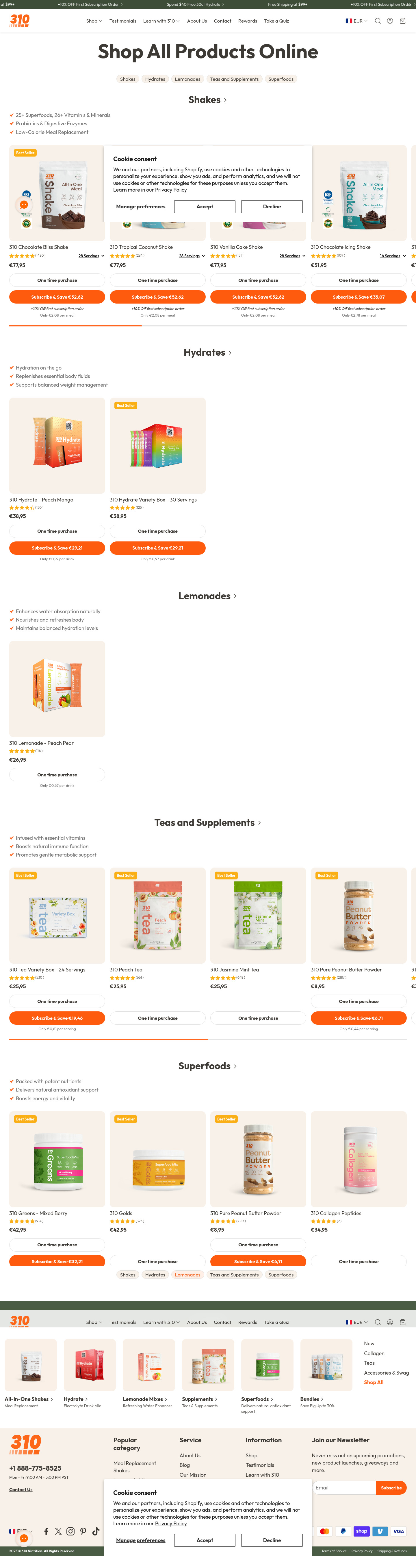 310nutrition.com collection page