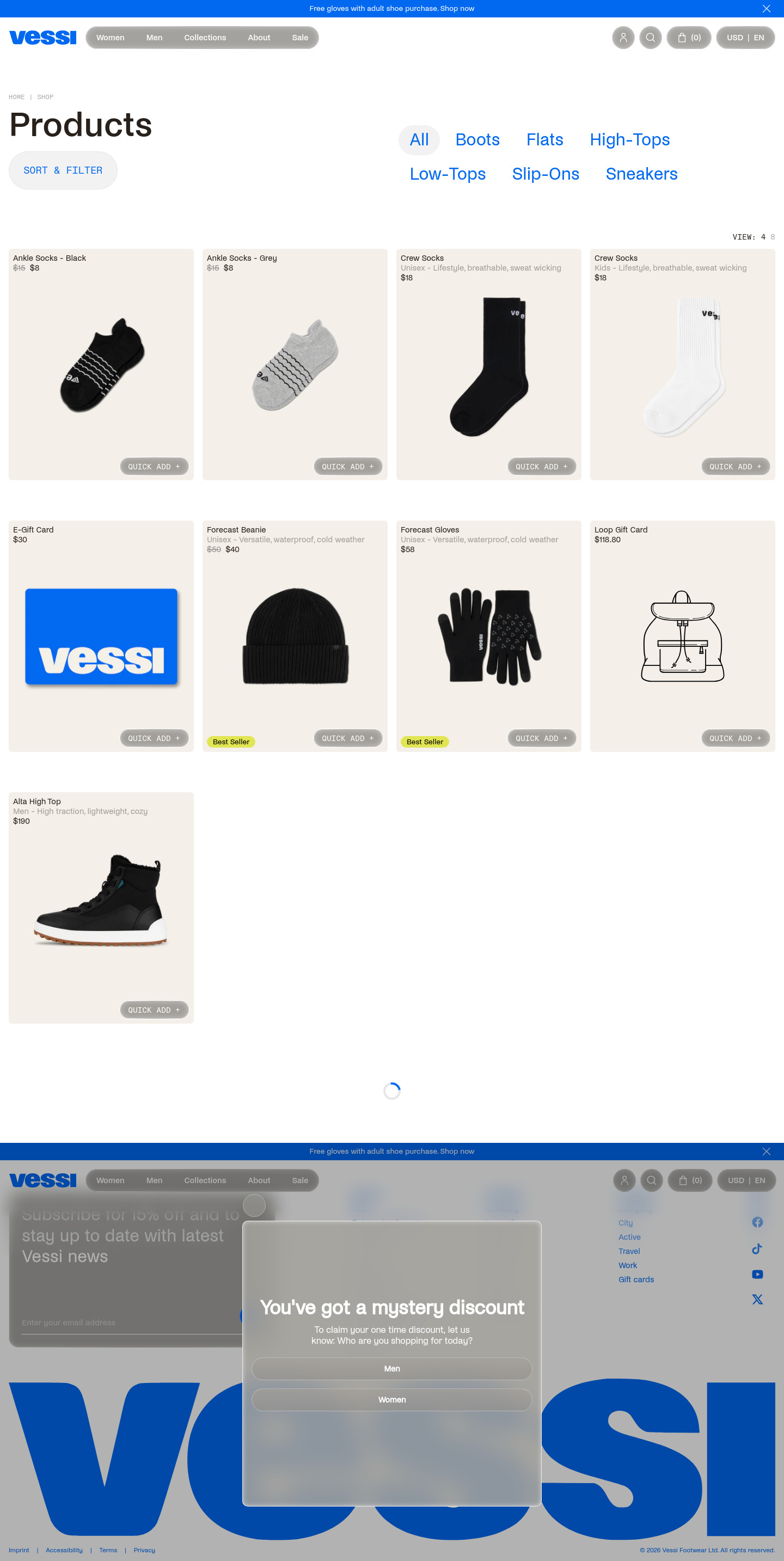 vessi.com Collection Page