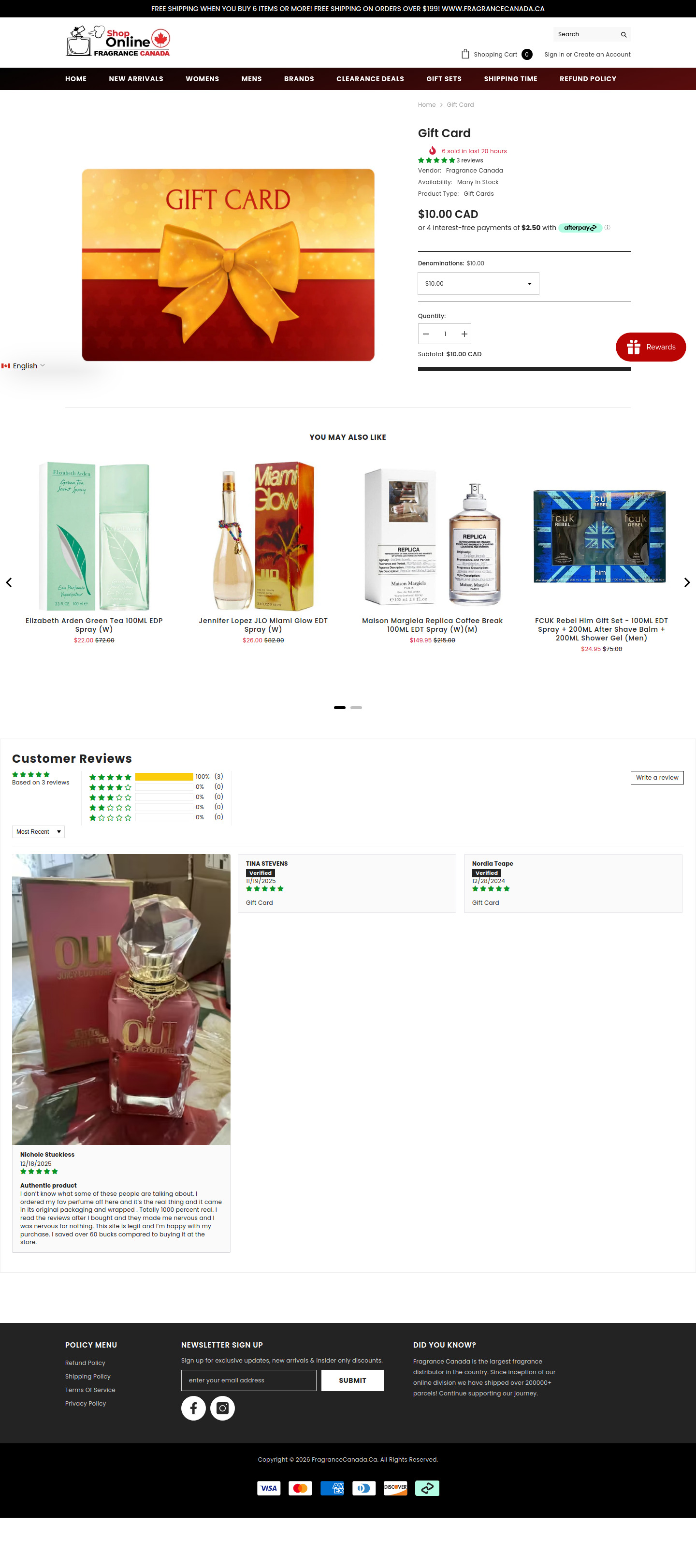 fragrancecanada.ca Product Page