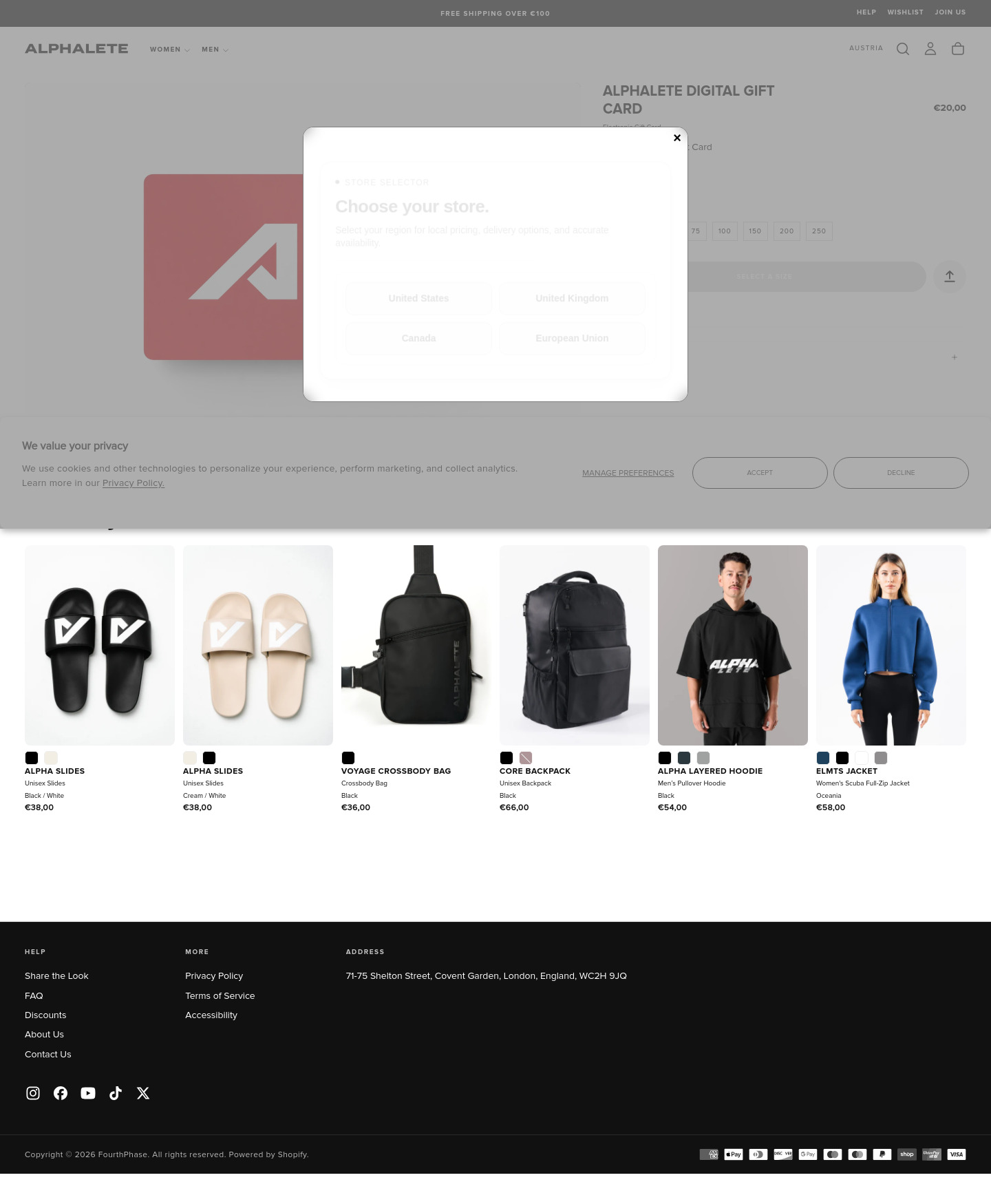 alphalete.uk Product Page